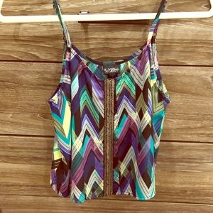 Dressy Multi-colored Cropped Tank Top